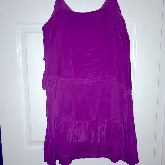 Purple/Hot Pink 100% Silk Ruffled Dress - Picture 7 of 7